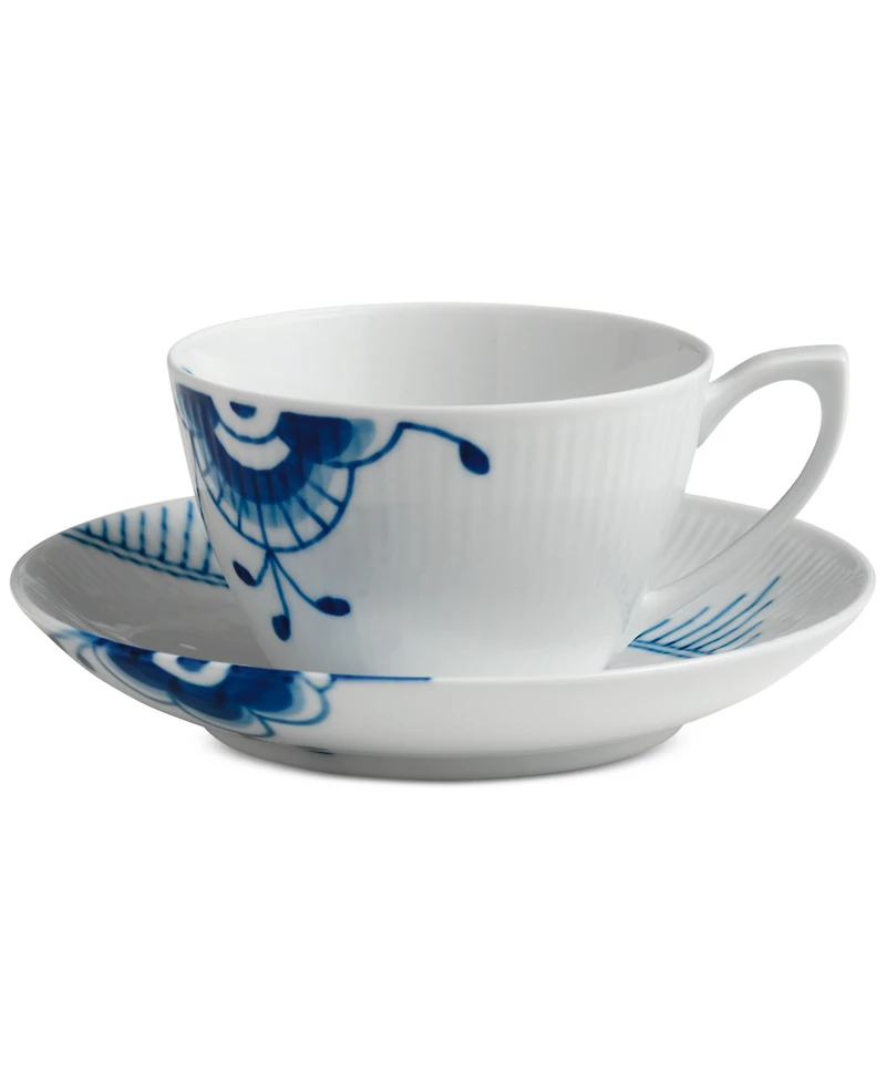 Royal Copenhagen Blue Fluted Mega Teacup & Saucer