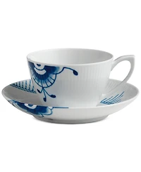 Royal Copenhagen Blue Fluted Mega Teacup & Saucer