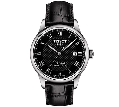 Tissot Men's Swiss Automatic T-Classic Le Locle Powermatic 80 Black Leather Strap Watch 39.3mm