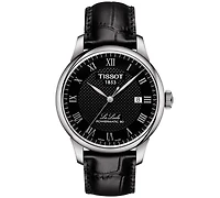 Tissot Men's Swiss Automatic T-Classic Le Locle Powermatic 80 Black Leather Strap Watch 39.3mm