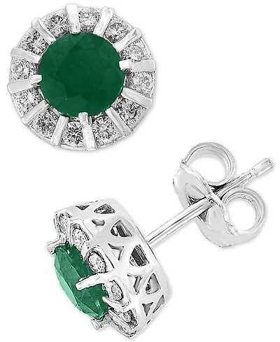 Effy Tanzanite (9/10 ct. t.w.) & Diamond (1/3 Stud Earrings 14k White or Yellow Gold (Also available Ruby, Emerald Sapphire)