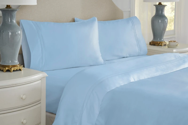 Pointehaven Solid 620 Thread Count Cotton 4-Pc. Sheet Set