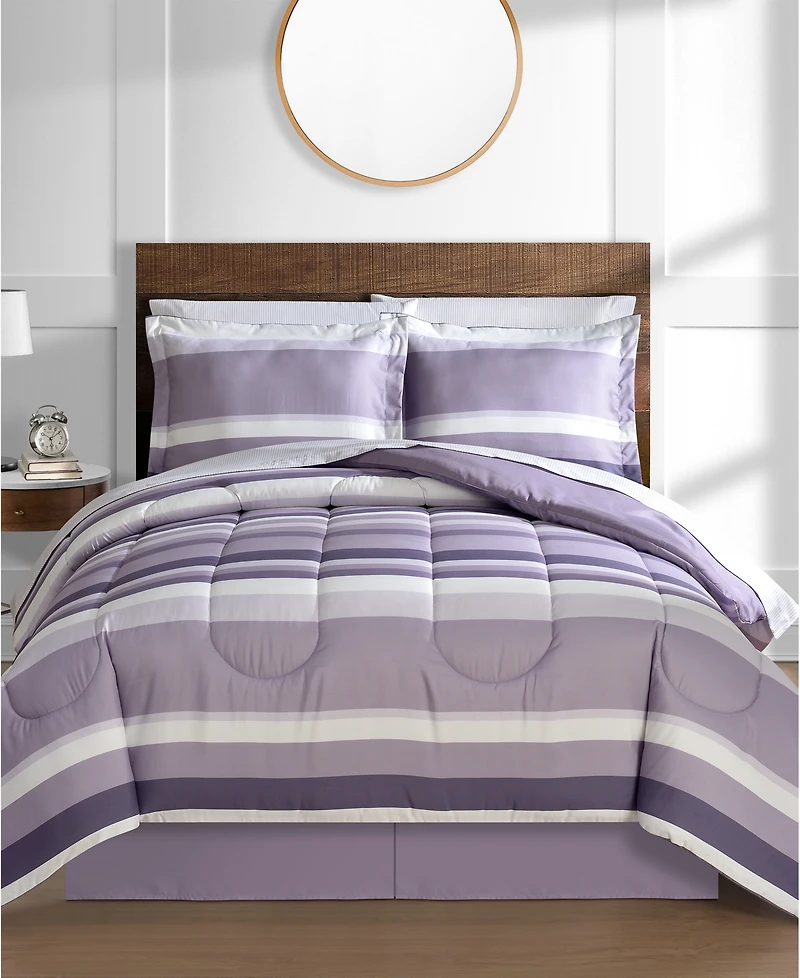 Austin Stripe/Solid Reversible 8 Pc. Comforter Set