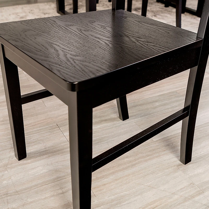 Wood Ladder Back Dining Chair, Set of 2 - Black