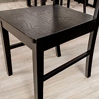 Wood Ladder Back Dining Chair, Set of 2 - Black