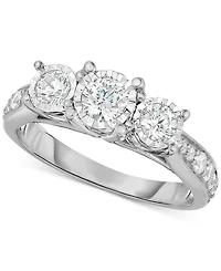 TruMiracle Diamond Three-Stone Ring (1 ct. t.w.) 14k White, Yellow or Rose Gold