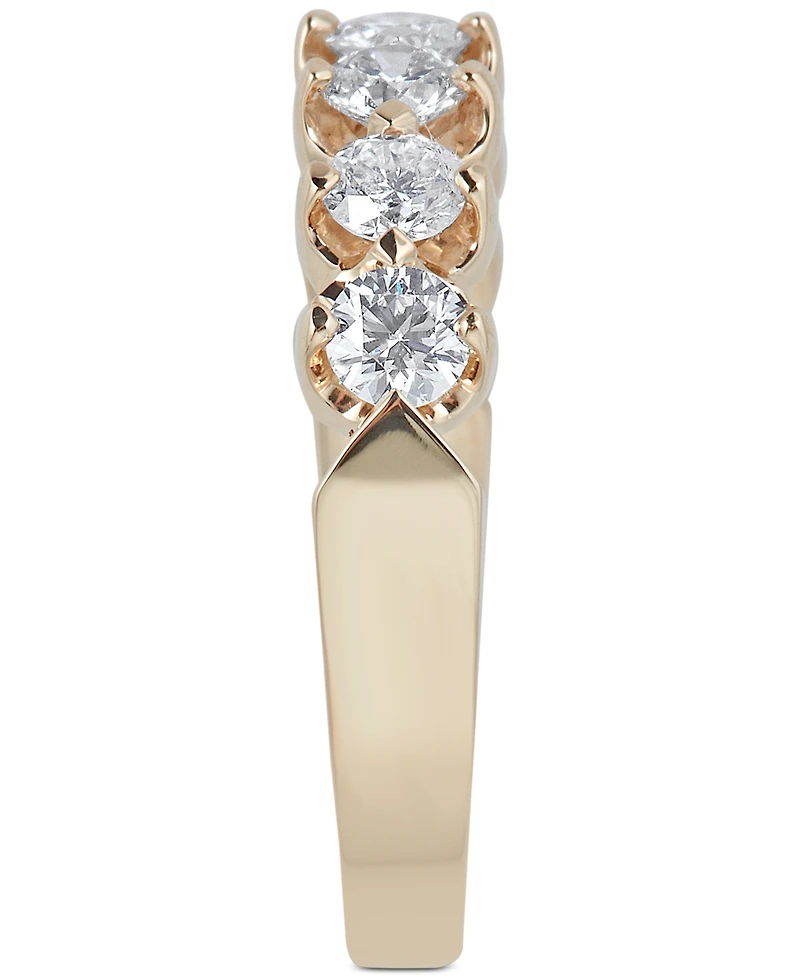 Certified Diamond Scalloped Ring (1 ct. t.w.) in 14k White Gold