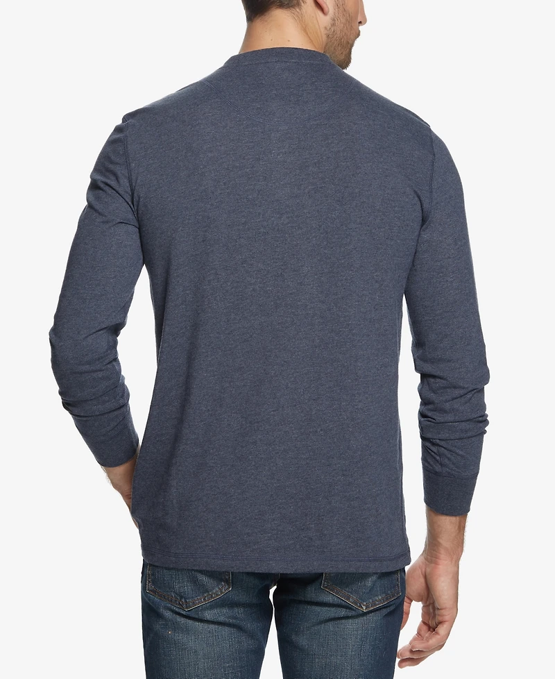 Weatherproof Vintage Men's Long Sleeve Brushed Jersey Henley T-shirt