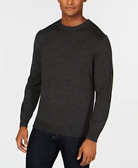 Club Room Men's Solid Crew Neck Merino Wool Blend Sweater, Created for Macy's