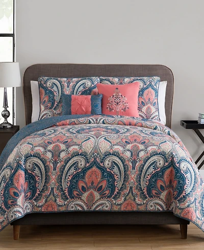 Vcny Home Casa Real Reversible 5-Pc. Quilt Set, Full/Queen