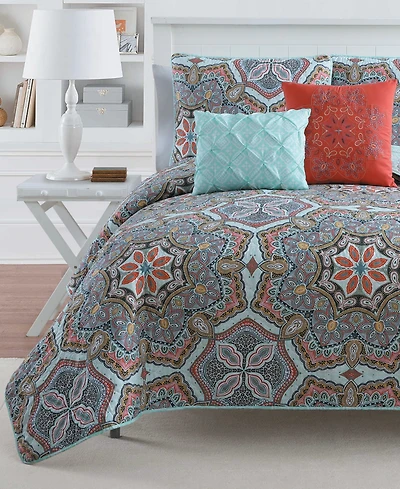 Vcny Home Yara Reversible 3-Pc. King Quilt Set