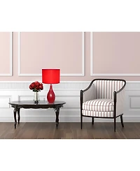 Simple Designs Oval Bowling Pin Base Ceramic Table Lamp