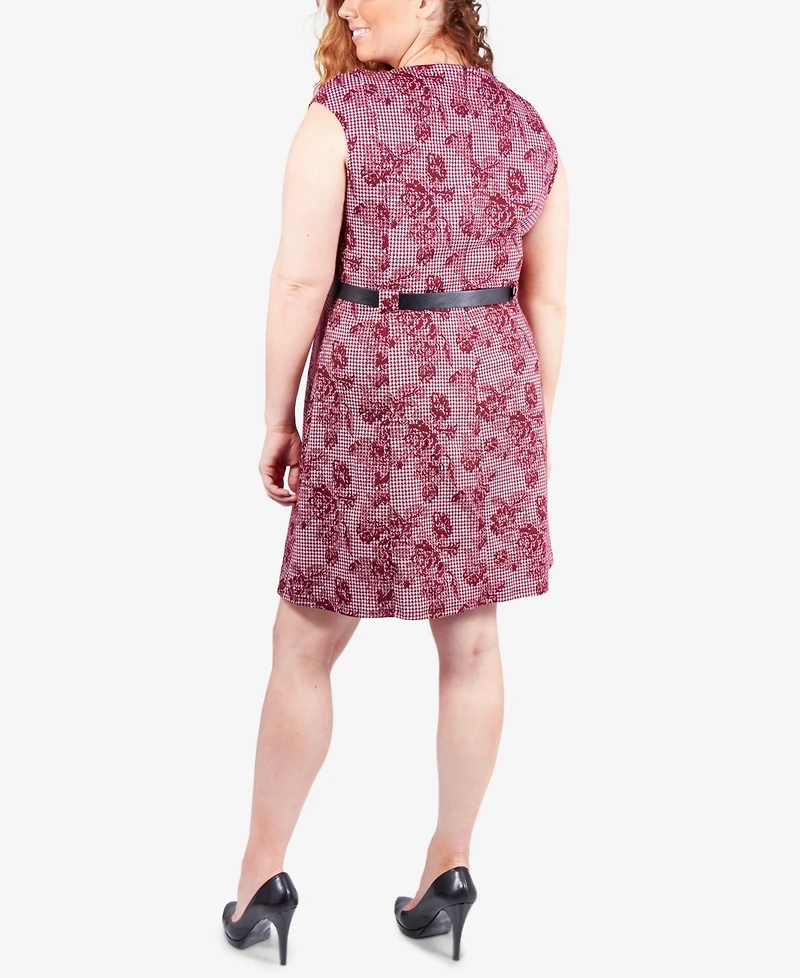 Ny Collection Plus Size Belted Fit & Flare Dress