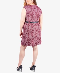 Ny Collection Plus Size Belted Fit & Flare Dress