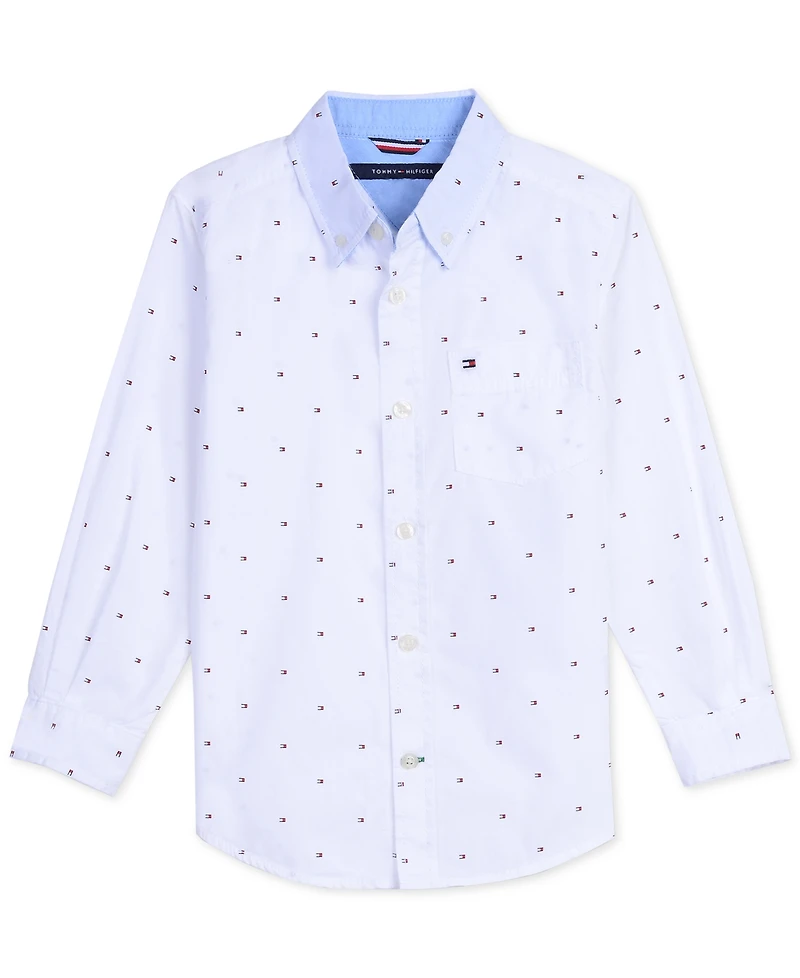 Tommy Hilfiger Toddler and Little Boys Fred All Over Print Button-Down Shirt