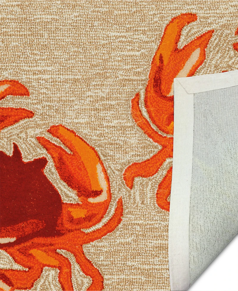 Liora Manne Front Porch Indoor/Outdoor Crabs Natural 2' x 3' Area Rug