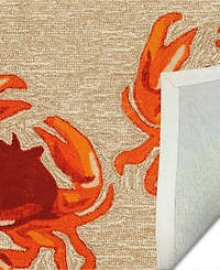 Liora Manne Front Porch Indoor/Outdoor Crabs Natural 2' x 3' Area Rug