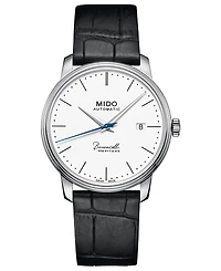 Mido Men's Swiss Automatic Baroncelli Iii Heritage Black Leather Strap Watch 39mm