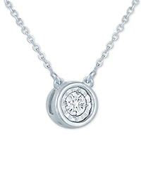 Diamond Bezel 18" Pendant Necklace (1/8 ct. t.w.)