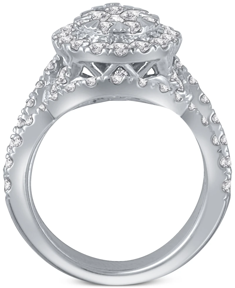3-Pc. Diamond Pear Cluster Bridal Set (2 ct. t.w.) in 14k White Gold