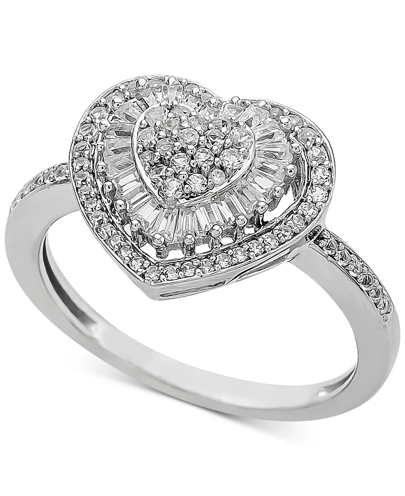 Diamond Heart Cluster Ring (1/2 ct. t.w.) 14k White , Yellow or Rose Gold