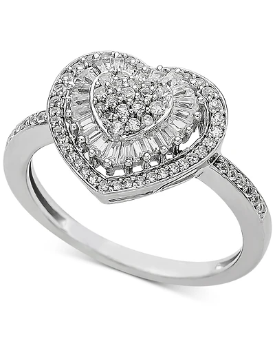 Diamond Heart Cluster Ring (1/2 ct. t.w.) 14k White , Yellow or Rose Gold