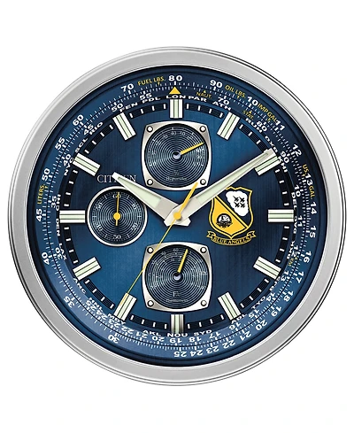 Citizen Gallery Indoor/Outdoor Blue Angels Silver-Tone and Blue Wall Clock