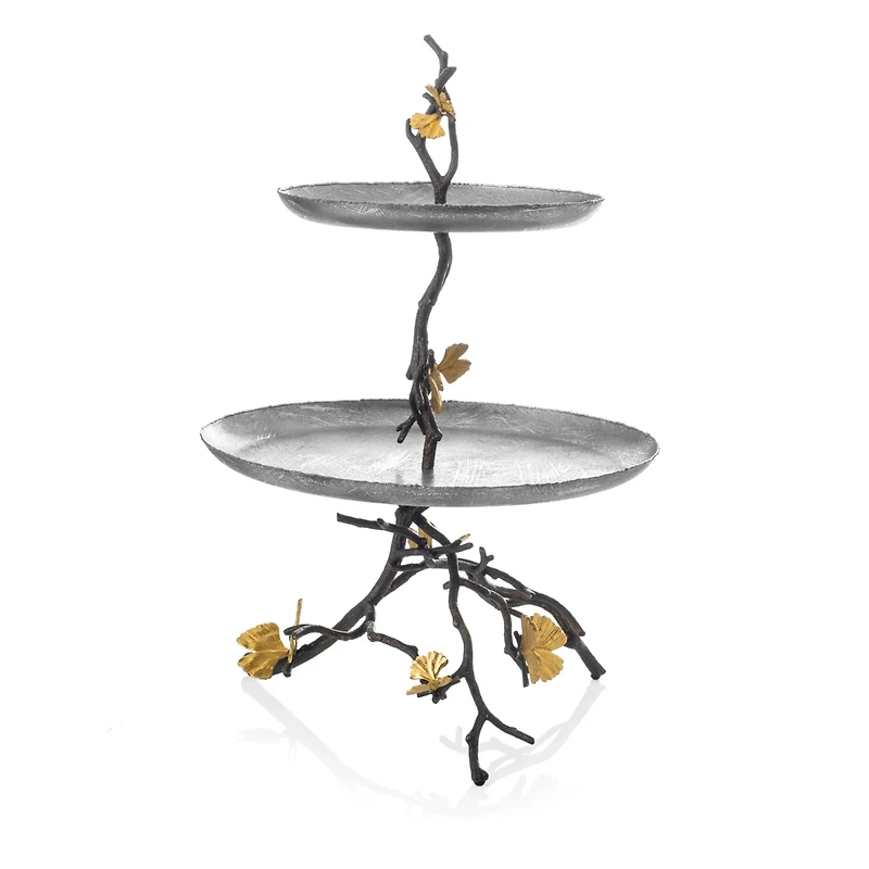 Michael Aram Butterfly Gingko 2 Tier Etagere