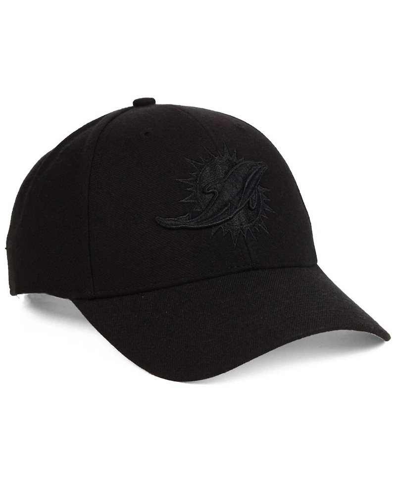 '47 Brand Miami Dolphins Black & Black Mvp Strapback Cap