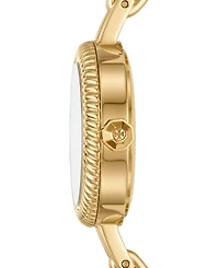 Tory Burch Women's Reva Gold-Tone Stainless Steel Bangle Bracelet Watch 27mm Gift Set