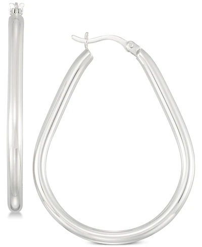 Simone I. Smith Polished Teardrop Hoop Earrings in Sterling Silver