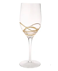 Classic Touch Vivid Wine Glasses With 14K Gold Swirl Design