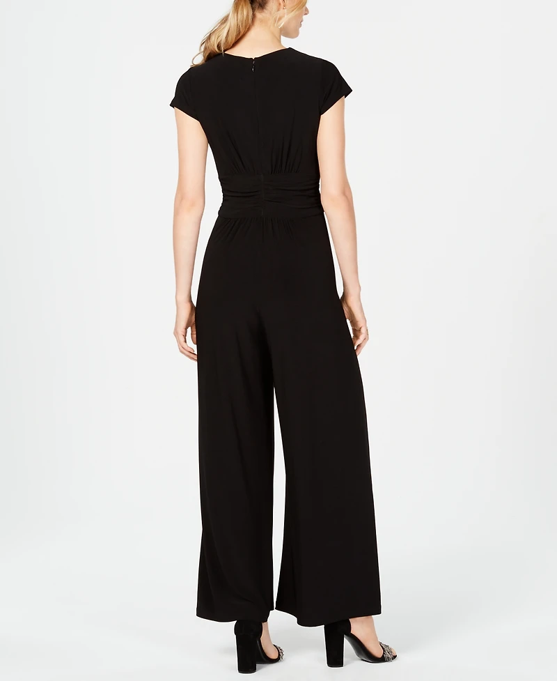 Vince Camuto Twist-Front Plunge Jumpsuit