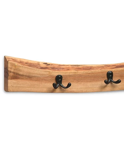 Alpine Natural Live Edge Wood 36" Coat Hooks