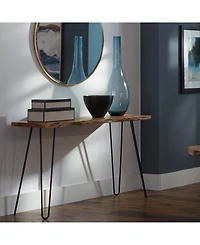 Alaterre Furniture Hairpin Natural Live Edge Wood with Metal 48" Media Console Table