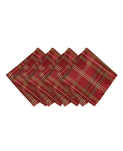 Elrene Shimmering Plaid Napkins, Set of 4