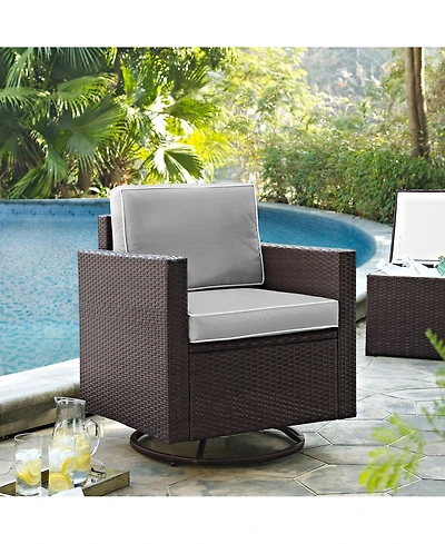 Palm Harbor Outdoor Wicker Swivel Rocker Chair With Cushions