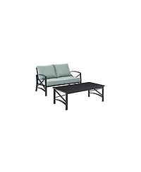 Kaplan 2 Piece Outdoor Seating Set With Cushion - Loveseat, Coffee Table