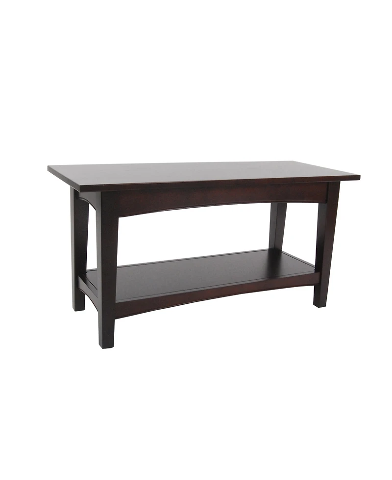 Shaker Cottage Bench with Shelf, Espresso