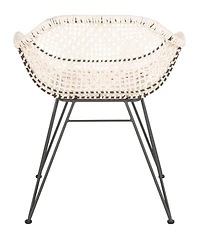 Wynona Leather Woven Dining Chair