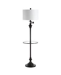 Jonathan Y Cora 60" Metal,Glass Led Side Table and Floor Lamp