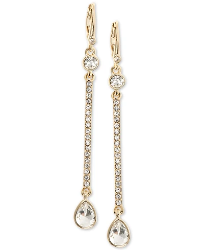 Dkny Gold-Tone Crystal Linear Drop Earrings