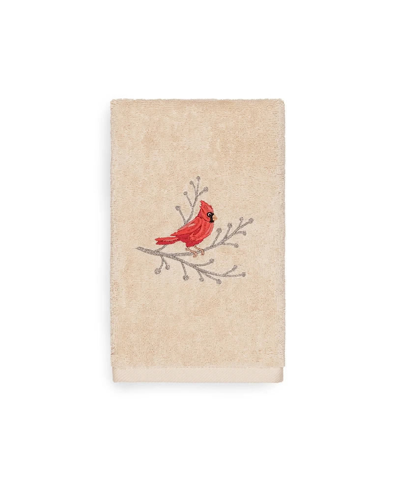 Linum Home Christmas Cardinal 100% Turkish Cotton Hand Towel