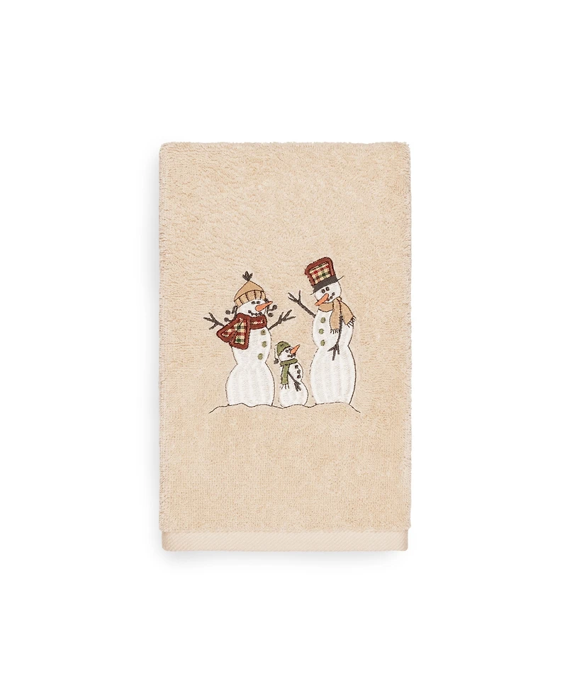 Linum Home Christmas Snow Family 100% Turkish Cotton Hand Towel