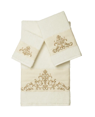 Linum Home Scarlet 3-Pc. Embellished Towel Set