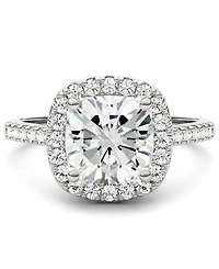 Moissanite Cushion Halo Ring (2-7/8 ct. tw. Diamond Equivalent) 14k White Gold