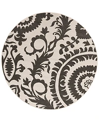 Livabliss Alfresco Alf-9612 Black 8'9" Round Area Rug, Indoor/Outdoor
