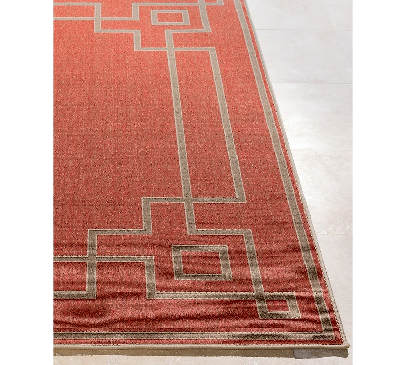 Livabliss Alfresco Alf-9631 Rust 8'9" x 12'9" Area Rug, Indoor/Outdoor