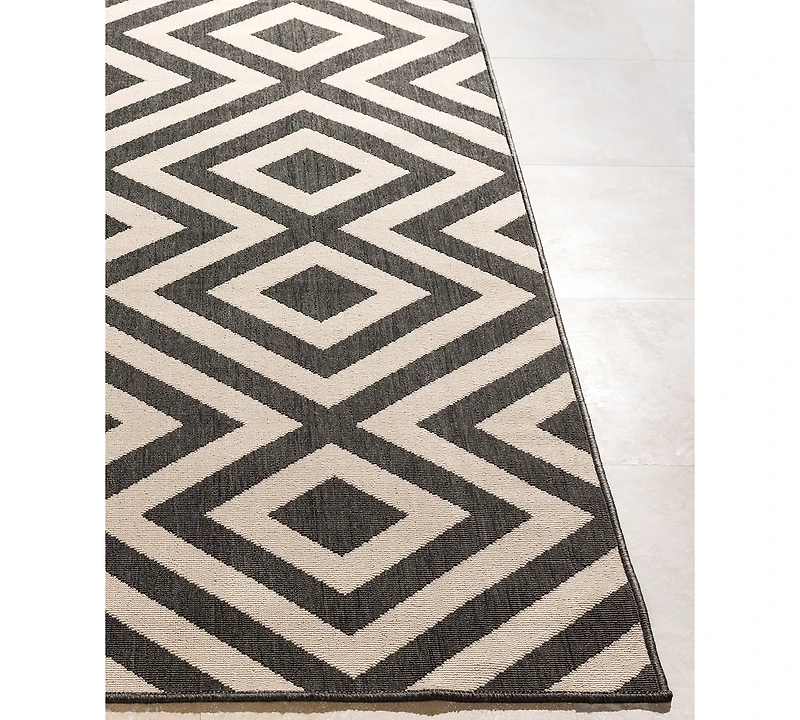 Livabliss Alfresco Alf-9639 Black 2'3" x 4'6" Area Rug, Indoor/Outdoor