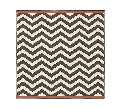 Closeout! Livabliss Alfresco Alf-9646 Black 8'9" Square Area Rug, Indoor/Outdoor